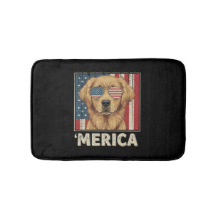 Tapis De Bain Drapeau vintage Golden Retriever 'Merica