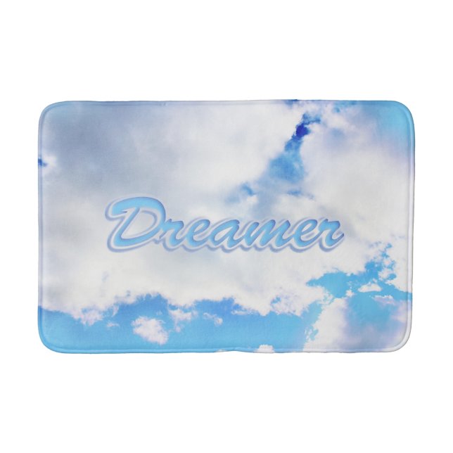 Tapis De Bain Dreamer Puffy nuages blancs et ciel bleu (Devant)