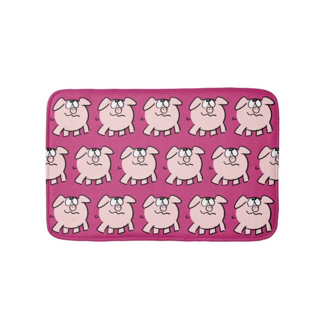 Tapis De Bain Drôle 2 Drôle Illustration Cochon Choisir Bain Cou (Devant)