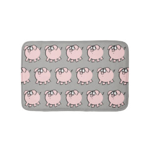 Tapis De Bain Drôle 4 Dessin Illustration Cochon Choisir Bain Co