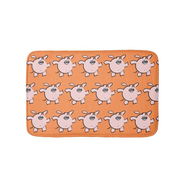 Tapis De Bain Drôle 5 dessin animé Cochon Choisir la couleur Bai (Devant)