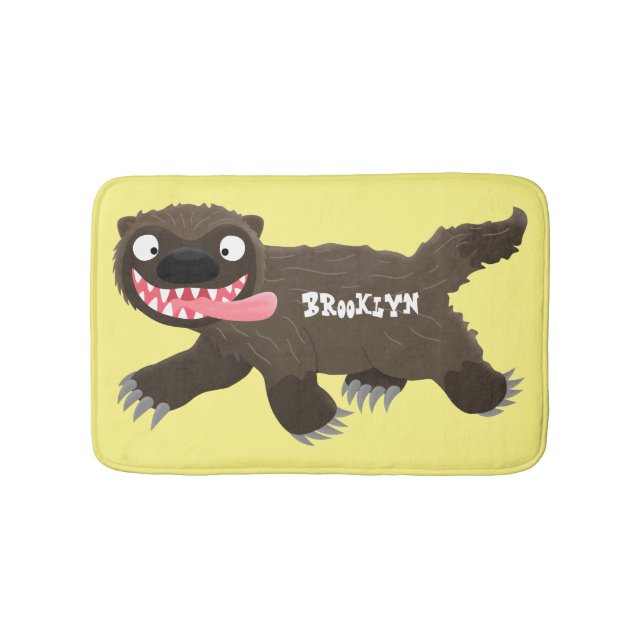 Tapis De Bain Drôle animal avide de carcajou (Devant)