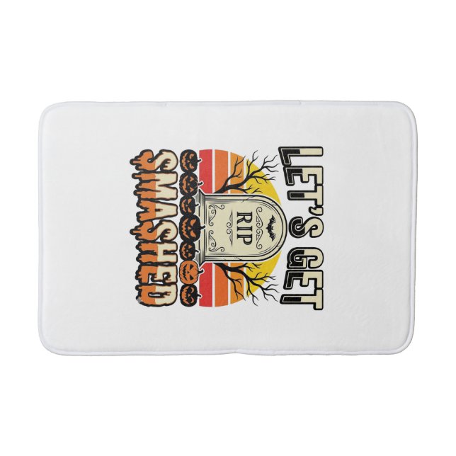 Tapis De Bain Drôle de Halloween Casse-gueule Design de Cimetièr (Devant)