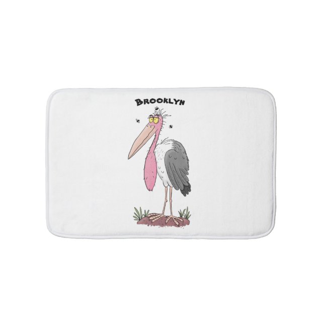 Tapis De Bain Drôle dessin animé de cigogne en marabou (Devant)