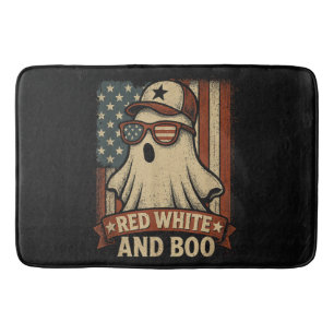 Tapis De Bain Drôle et patriotique Rouge blanc et boo