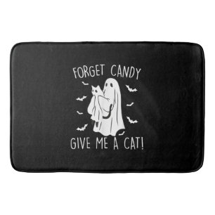 Tapis De Bain Drôle Halloween Cat Ghost Oublier Candy Donner Moi