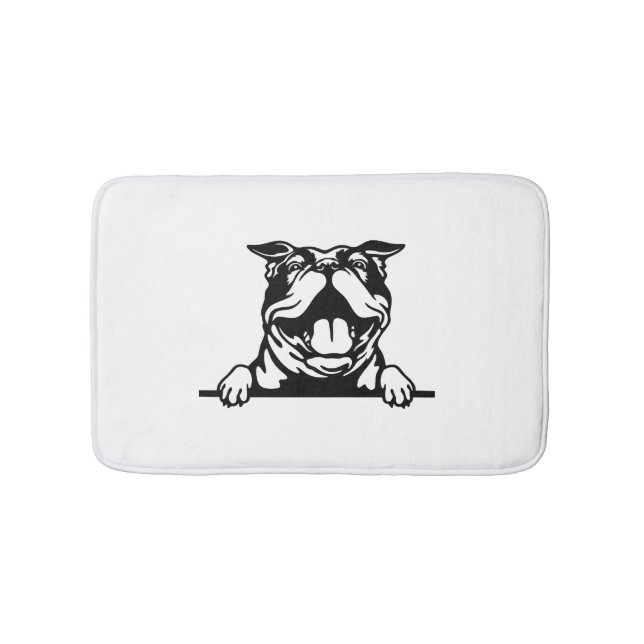 Tapis De Bain Drôle joyeux Bulldog (Devant)