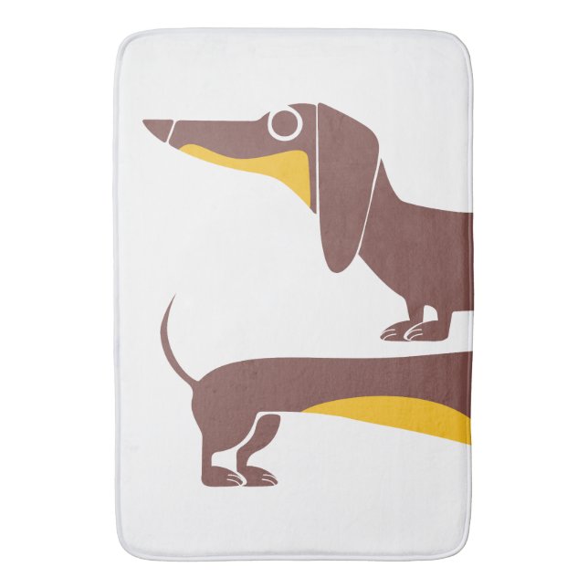 Tapis De Bain Drôle mignon dachshund pour parent chien long (devant Vertical)