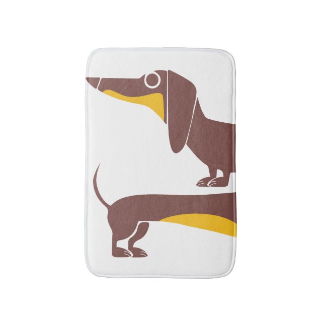 Tapis De Bain Drôle mignon dachshund pour parent chien long (Devant (Vertical))