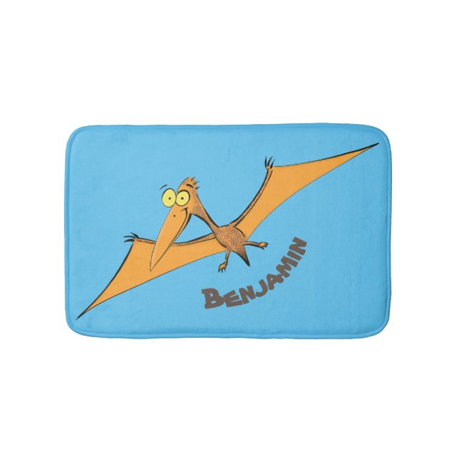 Tapis De Bain Drôle mignon dessin animé de pterodactyle volant o (Devant)