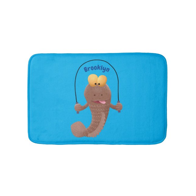 Tapis De Bain Drôle sauter boudskipper poisson dessin animé (Devant)
