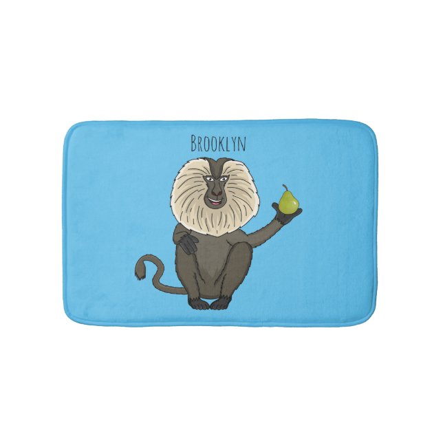 Tapis De Bain Drôle singe-singe macaque à queue de lion (Devant)