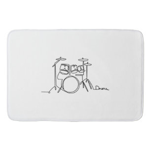 Tapis De Bain Drummer Music Design Drums One-Line