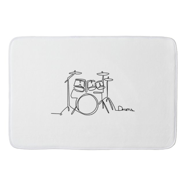 Tapis De Bain Drummer Music Design Drums One-Line (Devant)