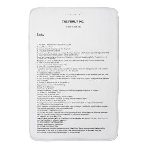 Tapis de bain du bébé MSDS