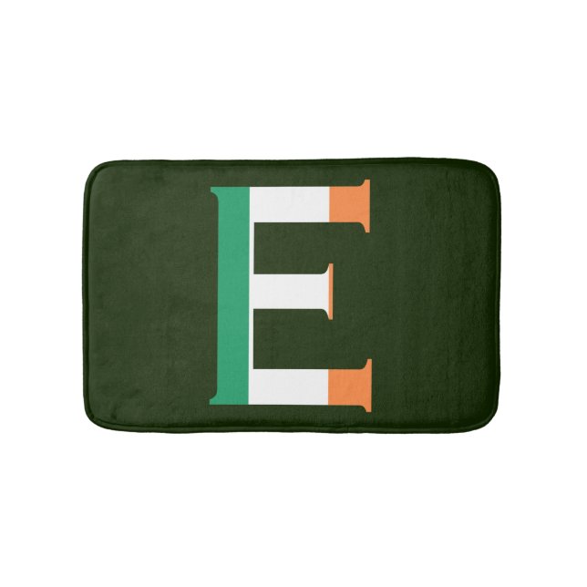 Tapis De Bain E Monogramme superposé sur Irish Flag bmcnt (Devant)