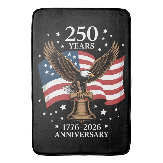 Tapis De Bain Eagle and Flag 250 Years of America 1776-2026 (devant Vertical)