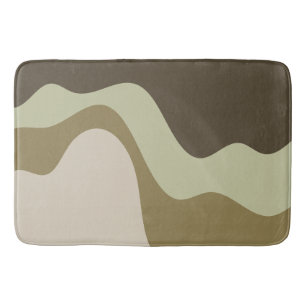 Tapis De Bain Earth Tone Waves Abstrait Art Bath Mat