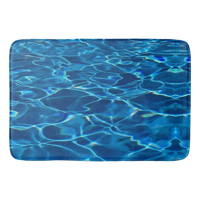 Tapis De Bain Eau de la piscine bleu foncé (Devant)