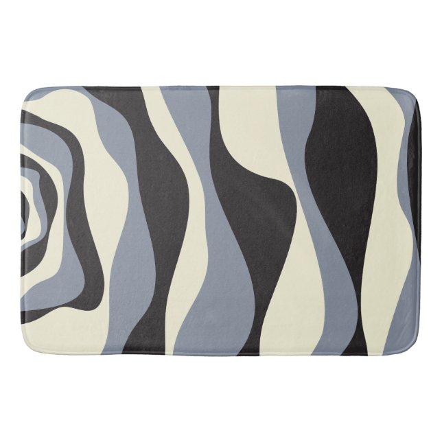 Tapis De Bain Ebb et flux 4 en noir, gris et crème (Devant)