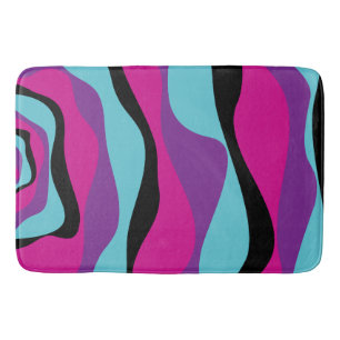 Tapis De Bain Ebb et flux 4 - rose, pourpre, bleu et noir