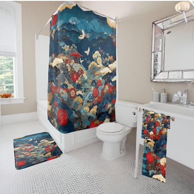 Tapis De Bain Echoes of Japan Luxury Bathroom Art (Créateur téléchargé)