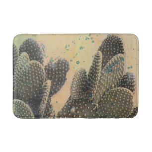 Tapis De Bain Éclaboussure verte du cactus de désert
