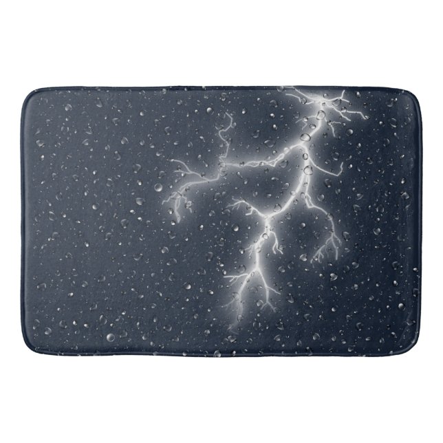 Tapis De Bain Éclair et gouttes de pluie (Devant)