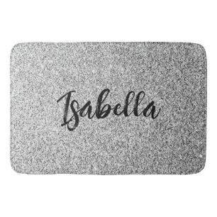 Tapis De Bain Éclaircissements de parties scintillant gris argen
