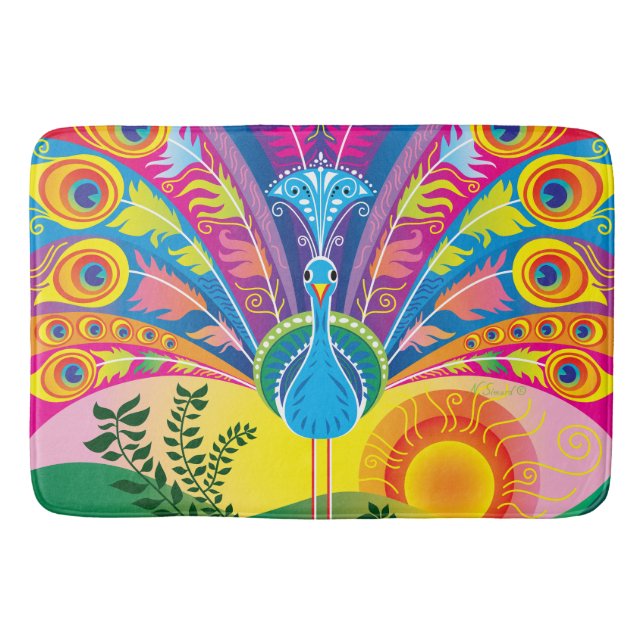 Tapis De Bain Éclat de queue de paon (Devant)