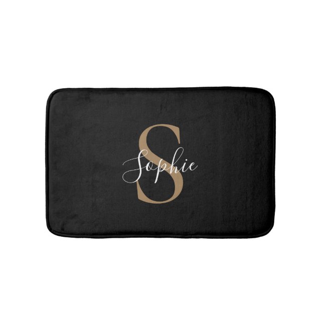 Tapis De Bain Écriture de monogramme personnalisée Élégante Pers (Devant)