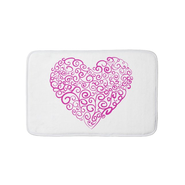 Tapis De Bain Écriture spirale coeur rose pour la Saint Valentin (Devant)