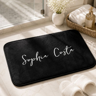 Tapis De Bain Écriture tendance Moderne Signature personnalisée