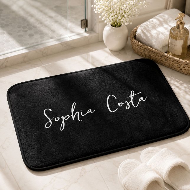 Tapis De Bain Écriture tendance Moderne Signature personnalisée  (Créateur téléchargé)
