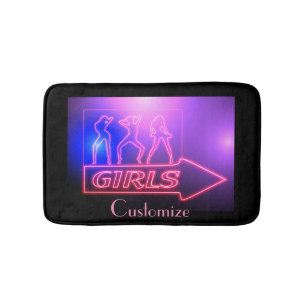Tapis De Bain Écrivez les filles roses de Neon Thunder_Cove