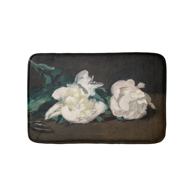 Tapis De Bain Edouard Manet - Branche de pivoines blanches, séca (Devant)
