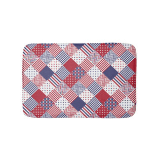 Tapis De Bain Édredon blanc des Etats-Unis et bleu rouge