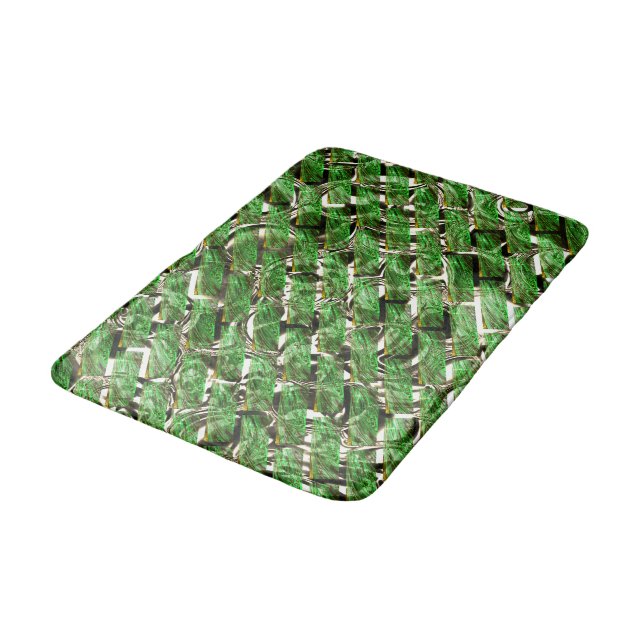 Tapis De Bain Effet de mur vert clair et bulles blanches? (Angle)