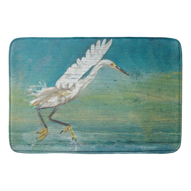 Tapis De Bain Egret Superbe Plage d'Eau De Raviers Côtiers (Devant)