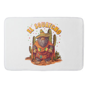 Tapis De Bain El Squatcho Bigfoot avec Maraca, Sombrero et Ponc