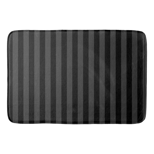 Tapis De Bain Elagnat Noir et Rayures Verticales Noir Fumé (Devant)