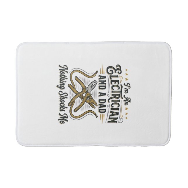 Tapis De Bain Electrician Dad Nothing Shocks Me Vintage Shirt De (Devant)