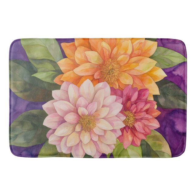 Tapis De Bain Élégance Florale Vibrante (Devant)