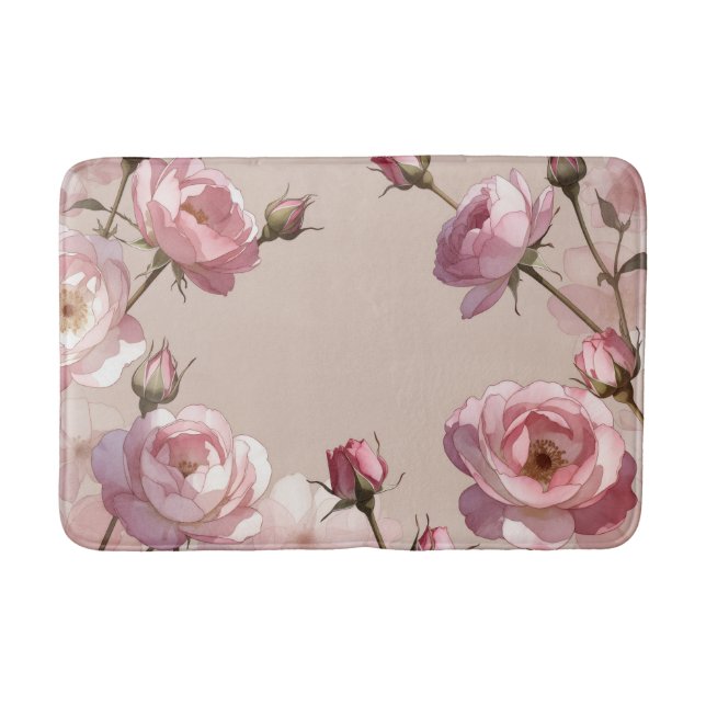 Tapis de bain Élégance Rose Pastel (Devant)