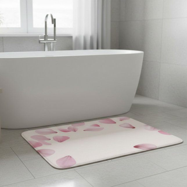 Tapis de bain élégant à pétales roses (Créateur téléchargé)