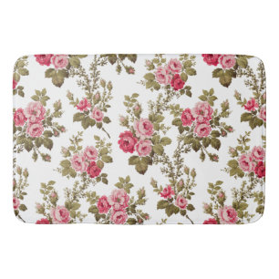 Tapis De Bain Élégant Arrière - plan blanc-rose Vintage