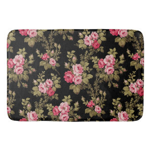 Tapis De Bain Élégant Arrière - plan noir-rose Vintage
