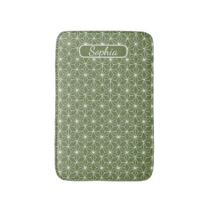 Tapis De Bain Elégant Art de forme verte bio pour cadeaux