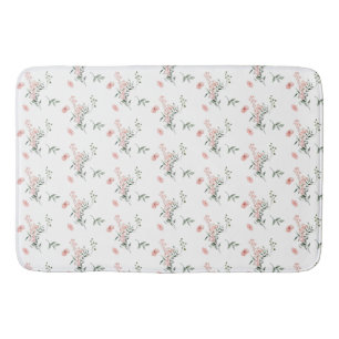 Tapis de bain élégant aux roses roses aquarelle