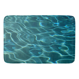 Tapis De Bain Elégant bleu eau turquoise motif vagues de lac océ